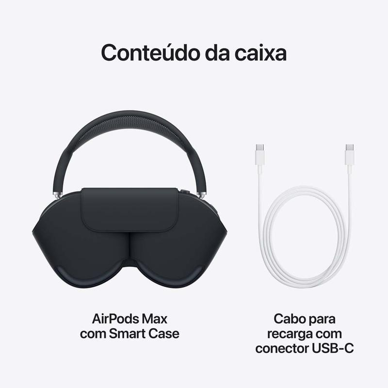 AirPods Max Apple com Conector USB-C, Bluetooth, Meia-Noite